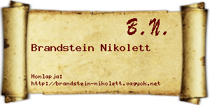 Brandstein Nikolett névjegykártya